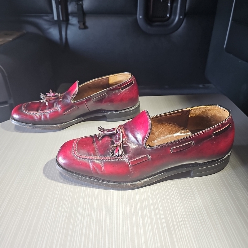 Johnston & Murphy Aristocraft Cordovan/Burgundy Tassel Loafers Men's Size 8.5